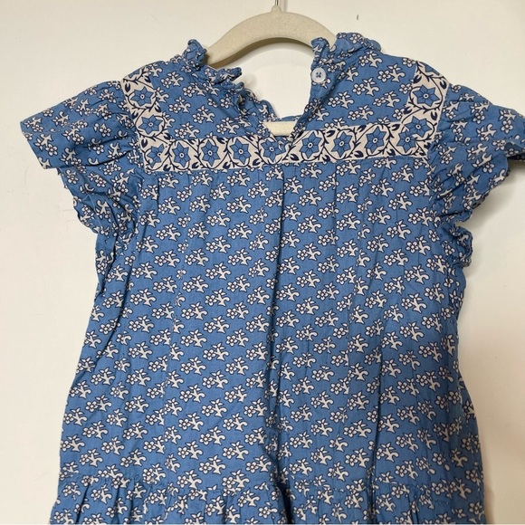 SEA Girls Flowers All Over Ruffled Flutter Sleeves Dress in Blue sz 6 - Picture 4 of 7
